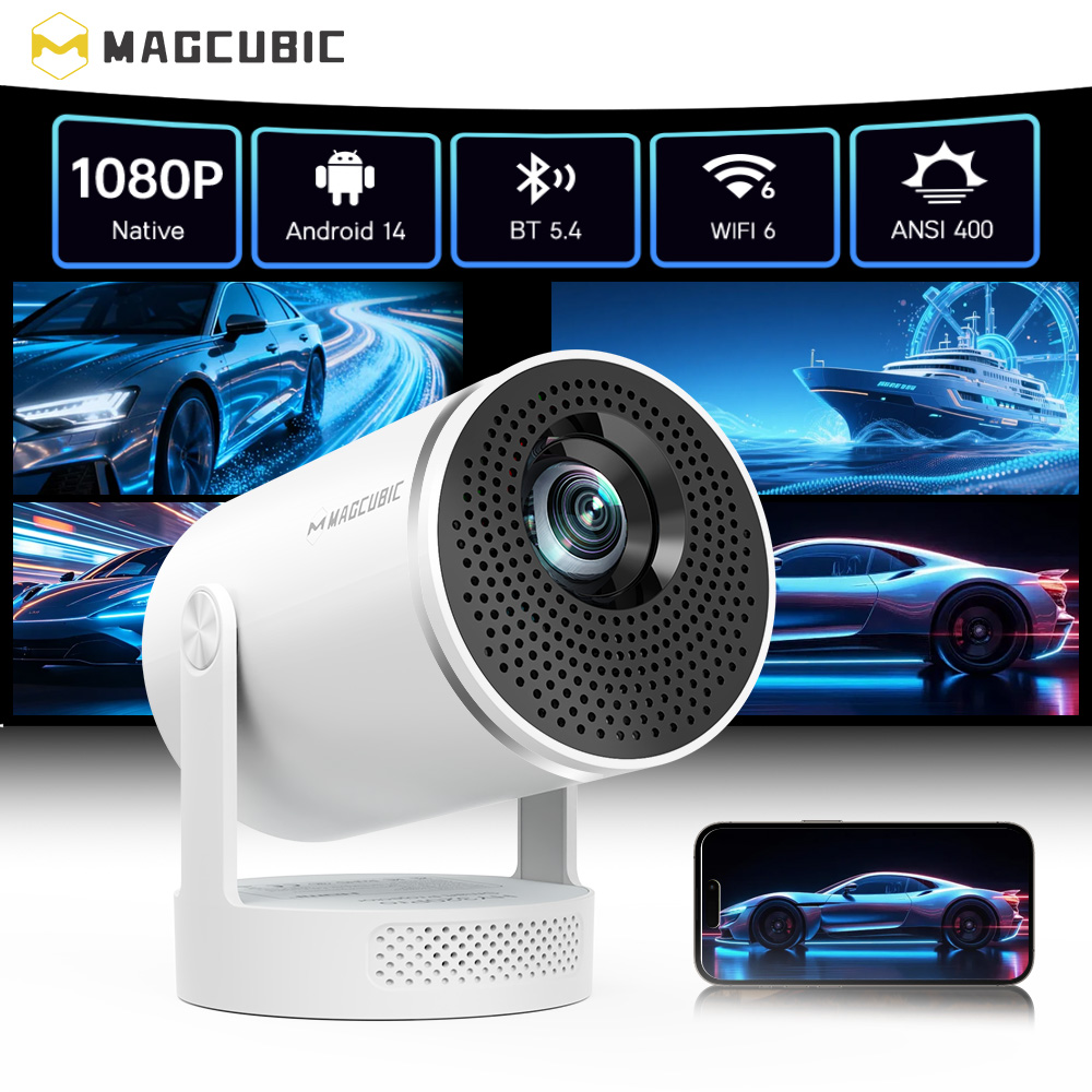Home Cinema Setup - Projetor Magcubic Android 14 Nativo 1080P