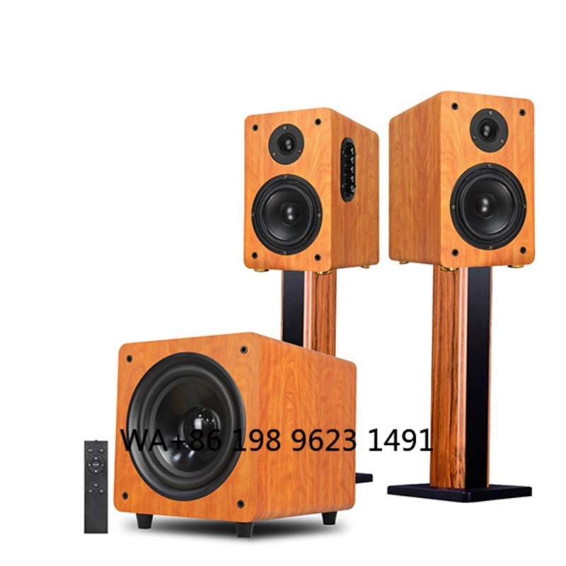 Home Theater Speaker - Subwoofer Ativo de Madeira 8 Polegadas