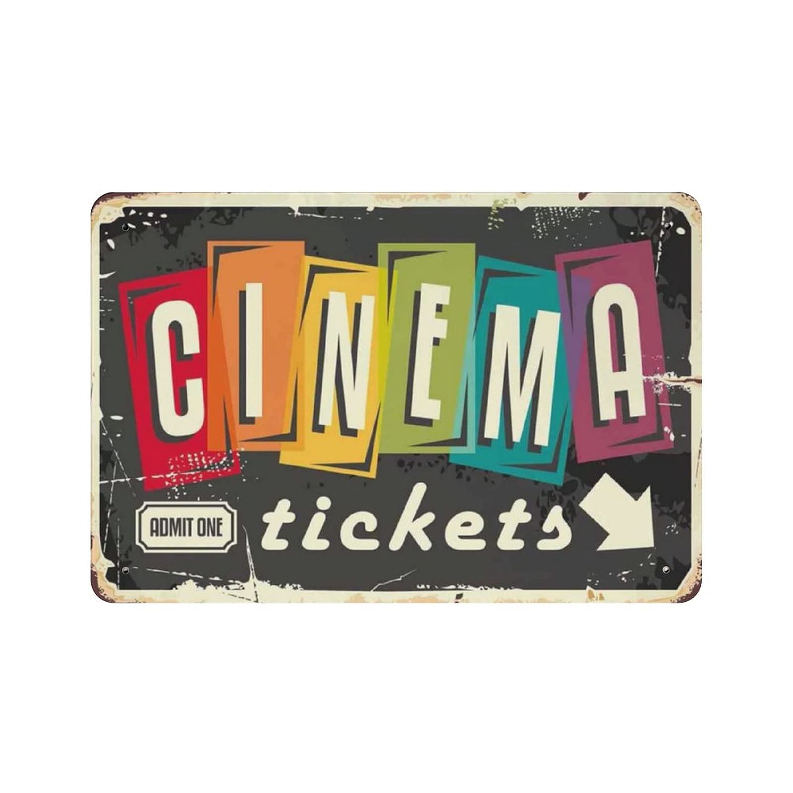 Placa de Metal Vintage com Tem - Home Cinema Tickets avaliação e preço