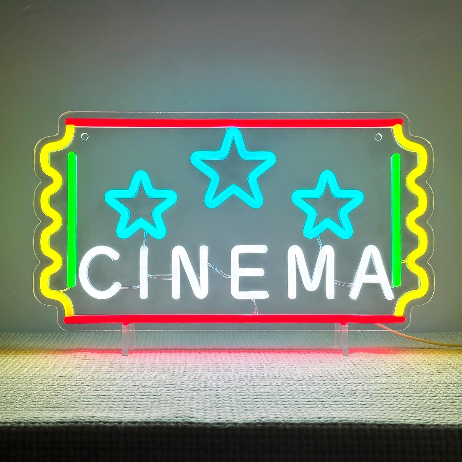 Letreiro Neon de Bilhete de Ci - Home Cinema Tickets avaliação e preço