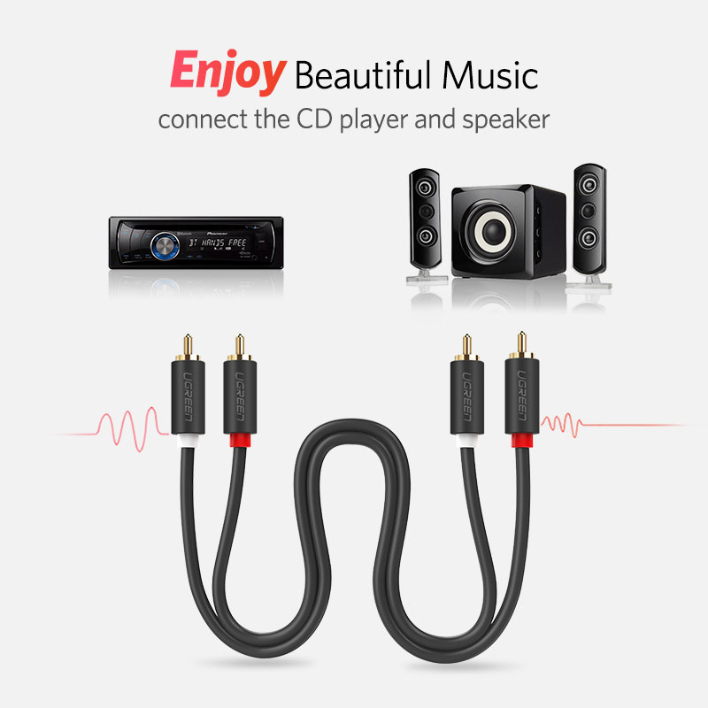 2RCA para 2 UGREEN RCA Macho p - Home Cinema Furniture avaliação e preço