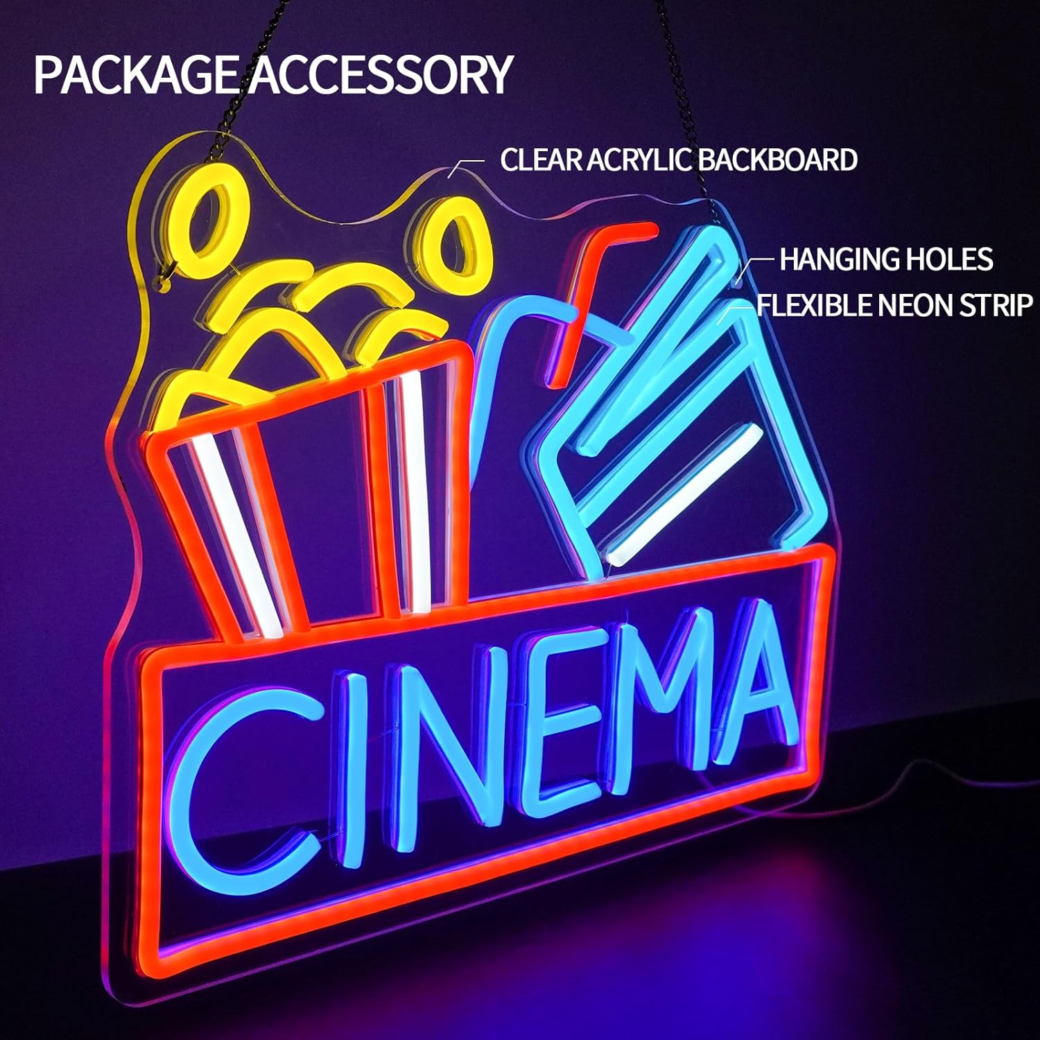 Cinema sinal de néon alimentad - Home Cinema Setup avaliação e preço